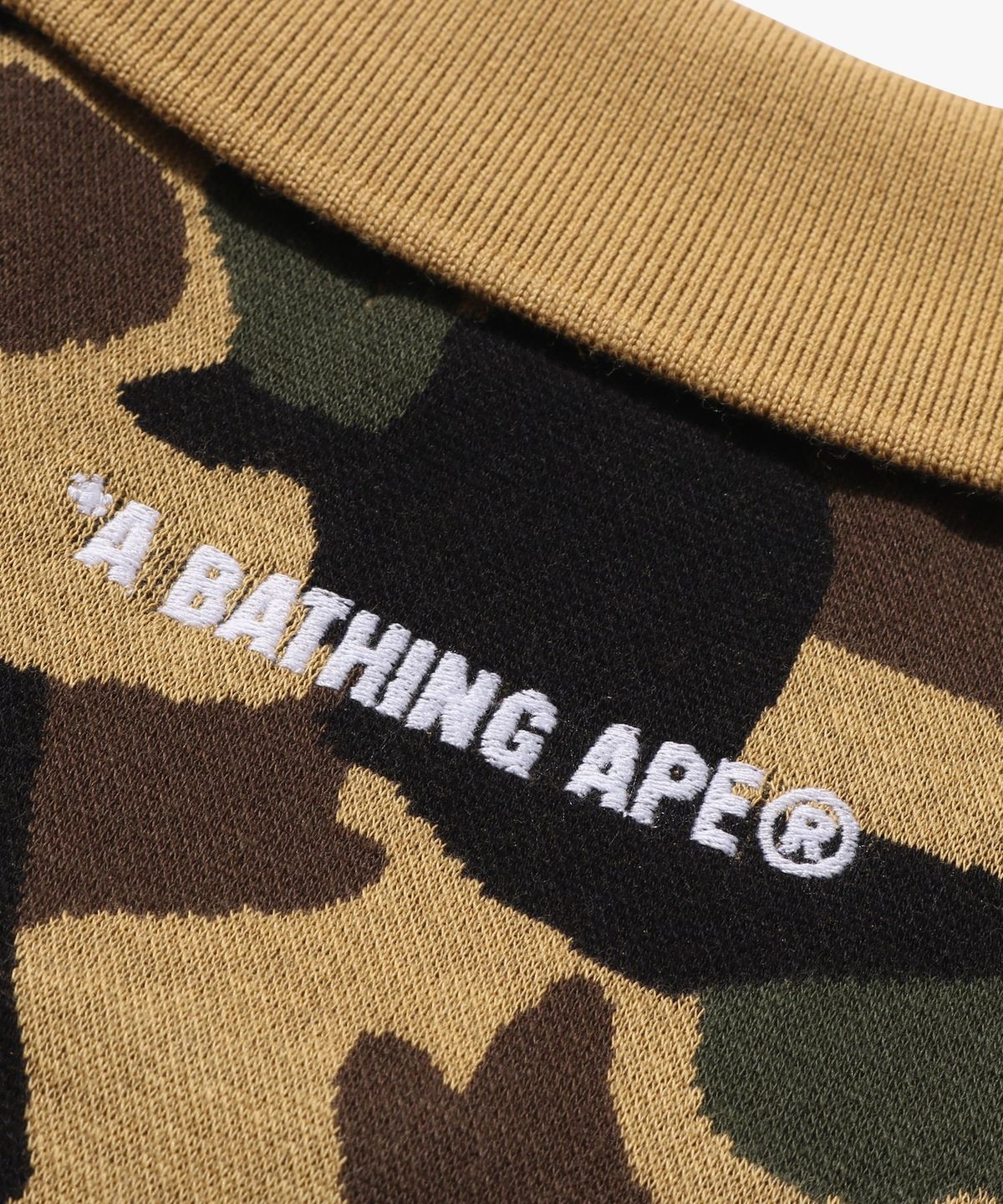 베이프(BAPE) 퍼스트 카모 자카드 릴렉스 핏 폴로 셔츠(M) YELLOW