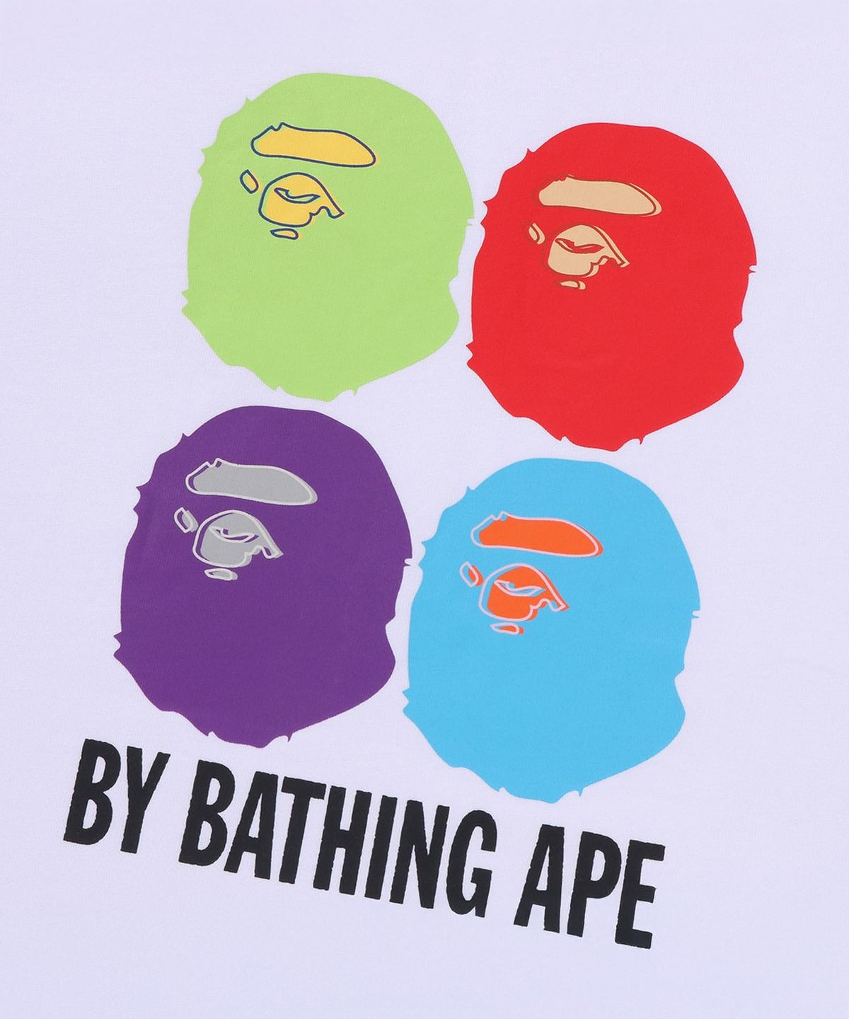 베이프(BAPE) 멀티 에이프 헤드 BY BATHING APE 릴렉스드 핏 티셔츠(M) WHITE