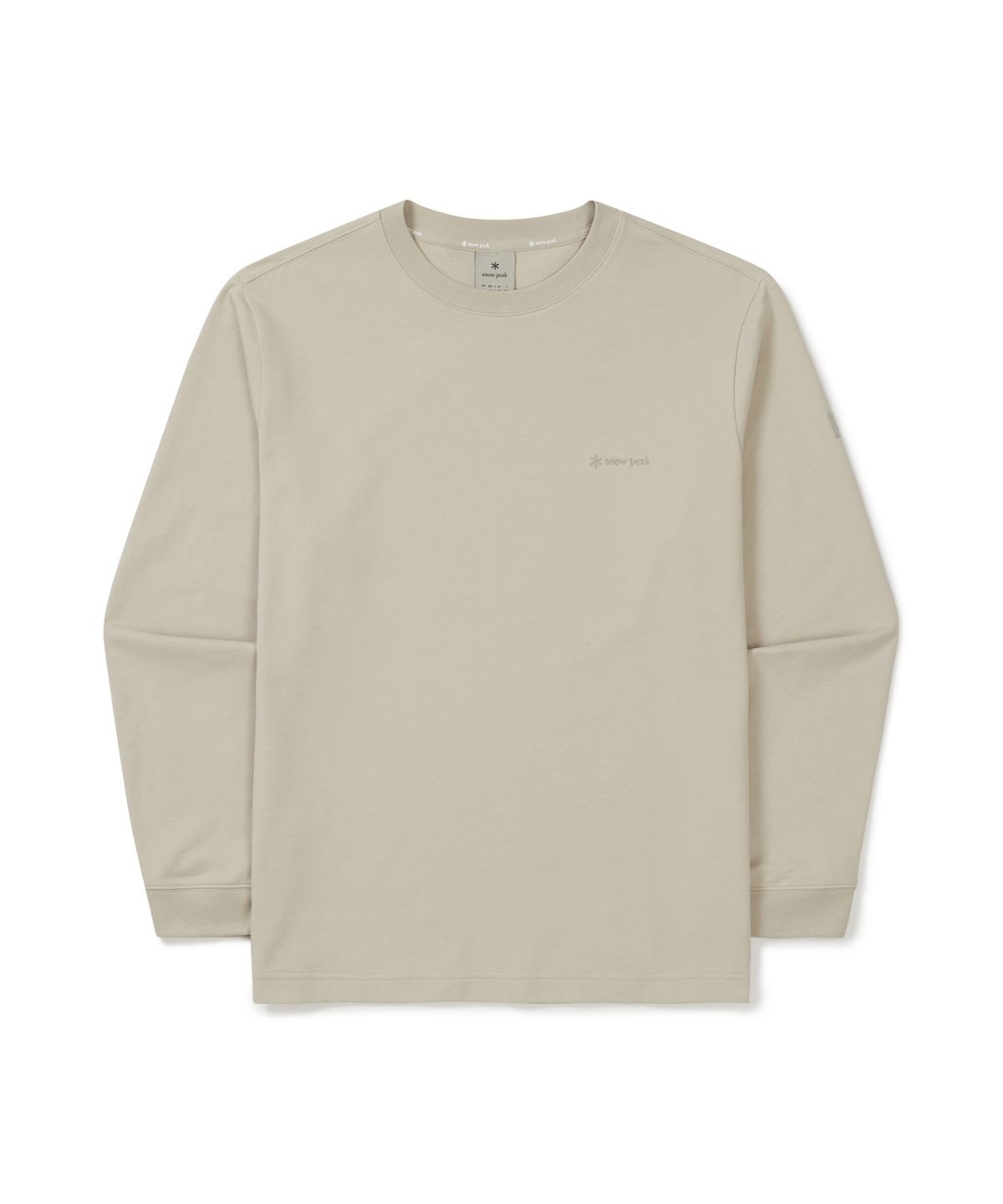 스노우피크 어패럴(SNOWPEAK APPAREL) 베이직 로고 긴팔 티셔츠 (S25FMFTL10) Light Beige