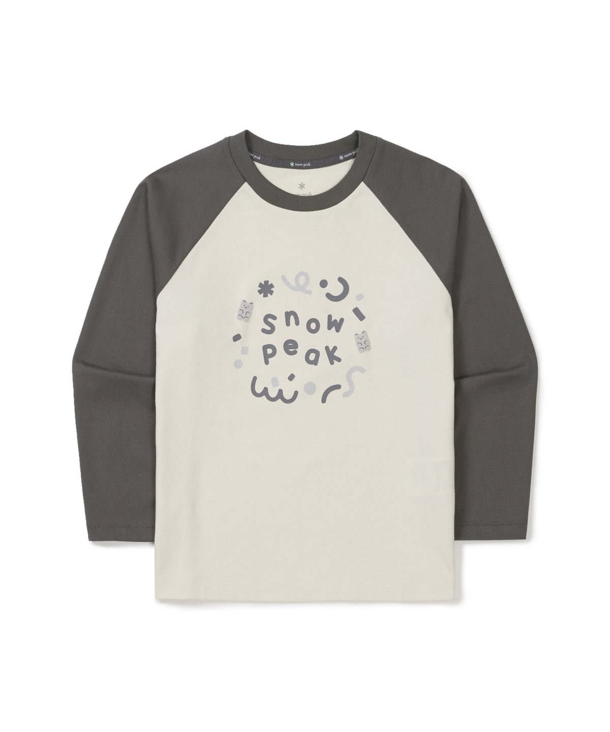 스노우피크 어패럴 키즈(SNOWPEAK APPAREL KIDS) 키즈 나그랑 배색 티셔츠 (S25FKFTL81) Charcoal