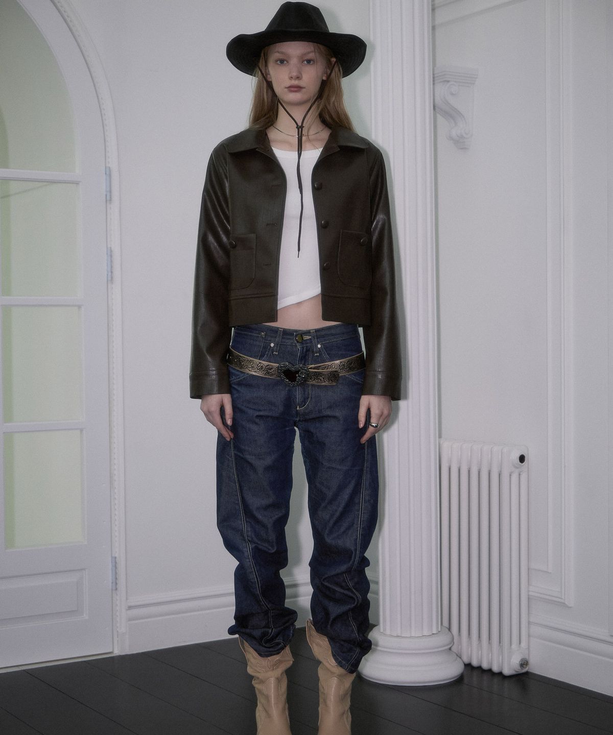 로제프란츠(ROSEFRANTZ) Round Leather Jacket [Brown]