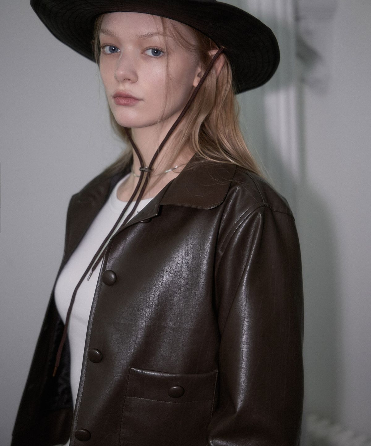 로제프란츠(ROSEFRANTZ) Round Leather Jacket [Brown]