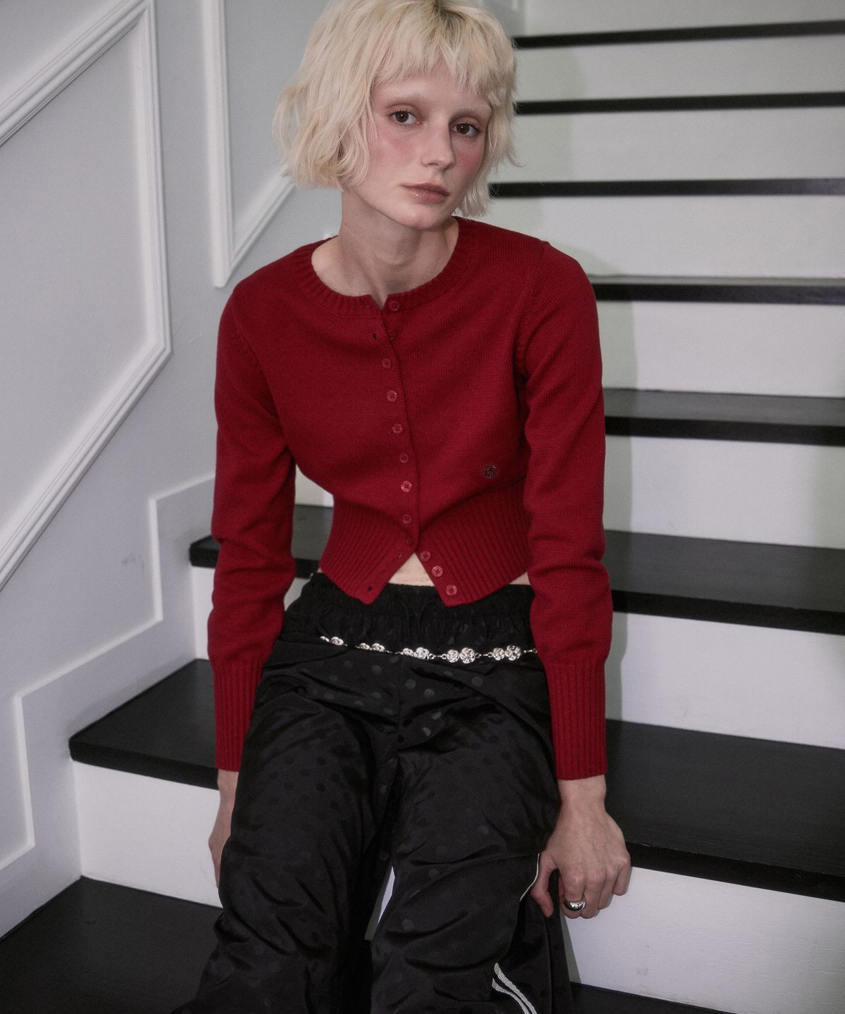 로제프란츠(ROSEFRANTZ) Classic Knit Cardigan [Burgundy]