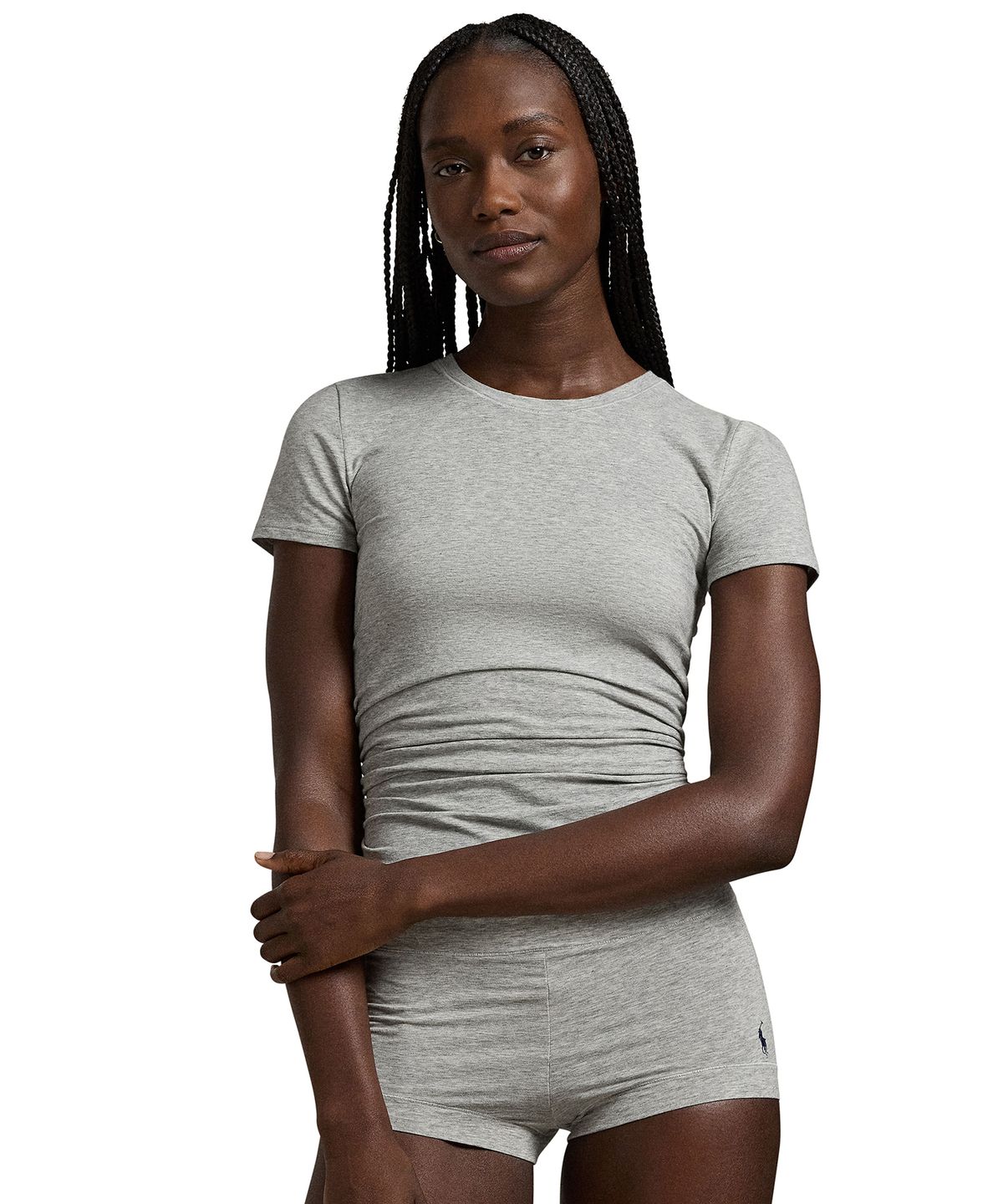 폴로 랄프로렌 이너웨어(POLO RALPH LAUREN INNERWEAR) 여성 반팔 티셔츠 그레이 4P0487
