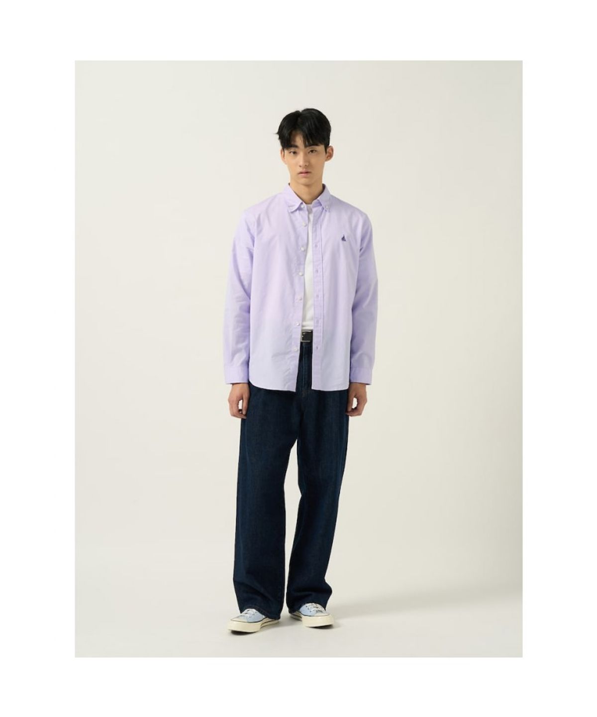 빈폴 멘(BEANPOLE MEN) 남녀공용 플레인 솔리드 셔츠  라이트 퍼플