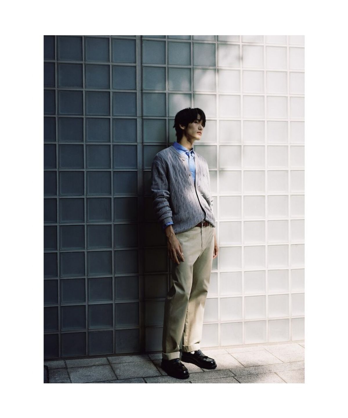 빈폴 멘(BEANPOLE MEN) 코튼 케이블 라운드 카디건  그레이