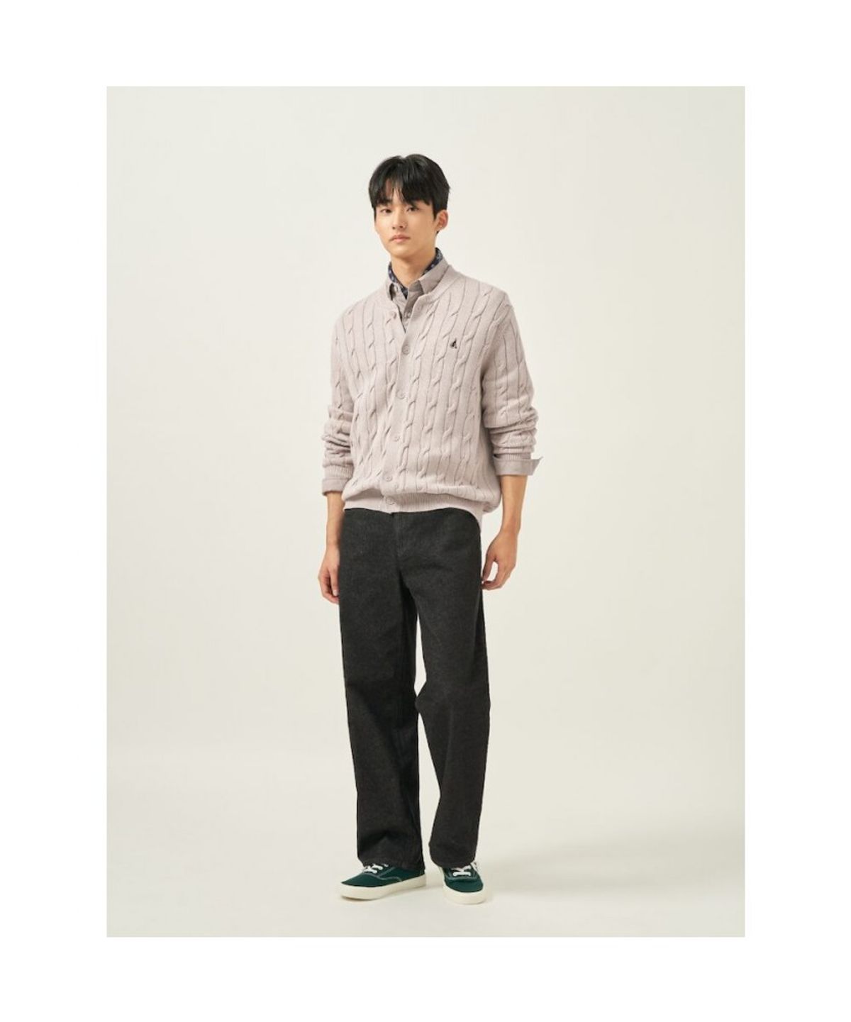 빈폴 멘(BEANPOLE MEN) 코튼 케이블 라운드 카디건  베이지