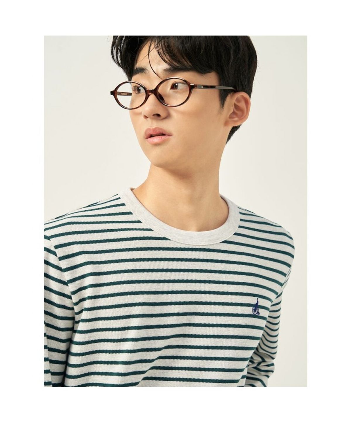 빈폴 멘(BEANPOLE MEN) 피케 인디고라이크 스트라이프 티셔츠  아이보리