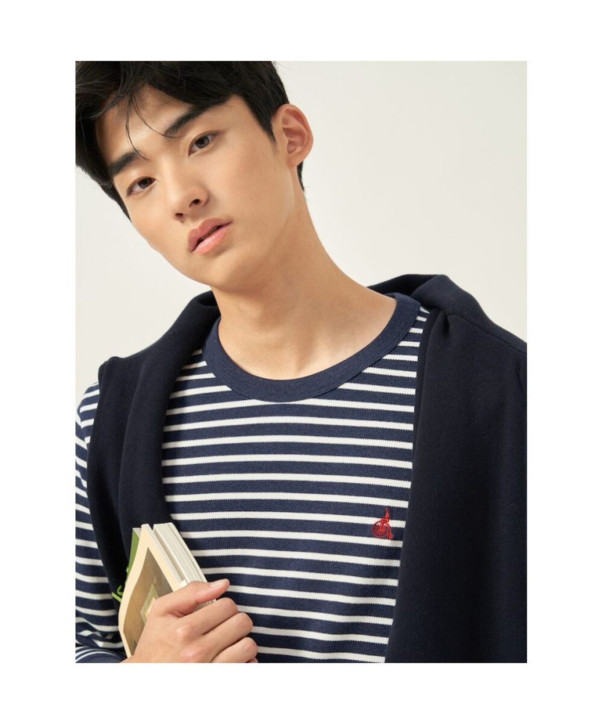 빈폴 멘(BEANPOLE MEN) 피케 인디고라이크 스트라이프 티셔츠  네이비