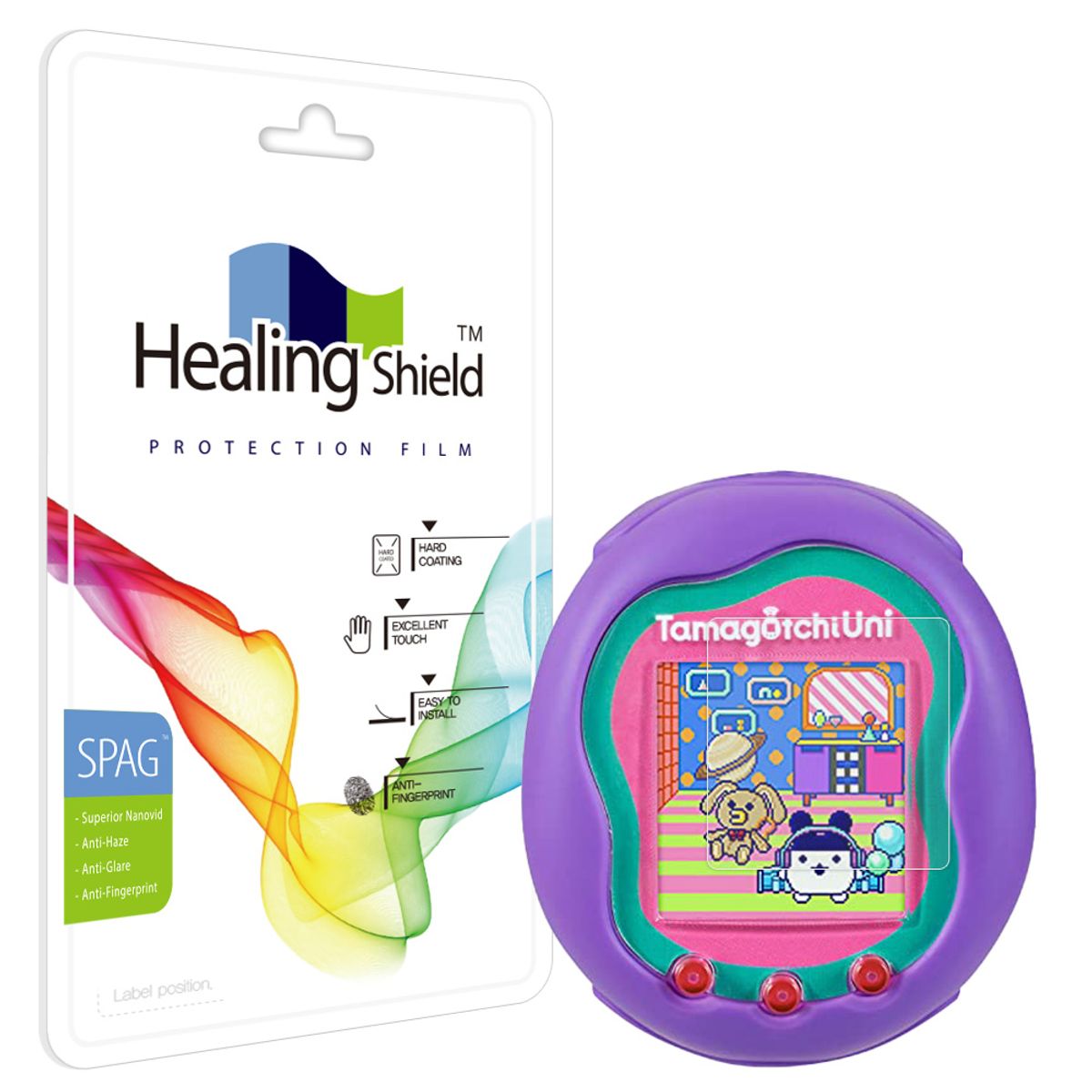 힐링쉴드(HEALINGSHIELD) [호환] 힐링쉴드 다마고치 유니 슈페리어 저반사 액정보호필름 2매