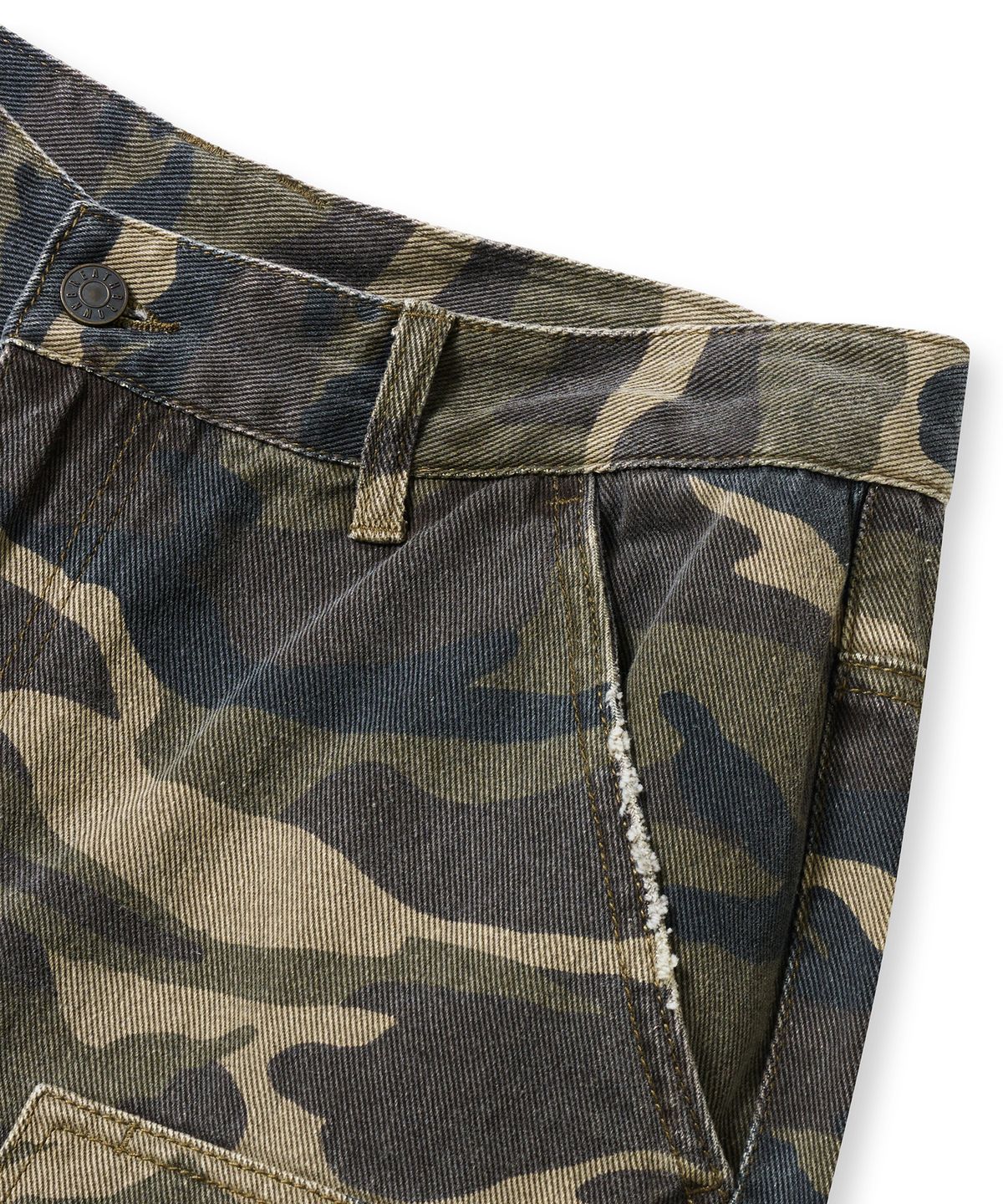 브라운브레스(BROWNBREATH) DESTROYED CAMO DOUBLE KNEE PANTS - KHAKI