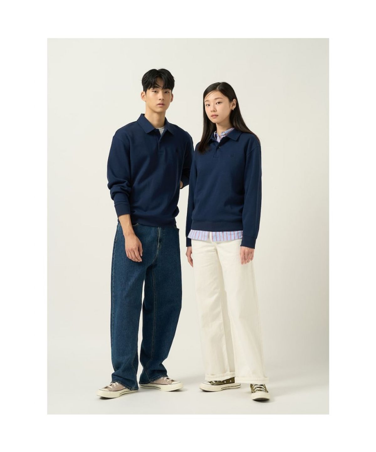 빈폴 멘(BEANPOLE MEN) 더블니트 칼라넥 스웨트 셔츠  로열 블루