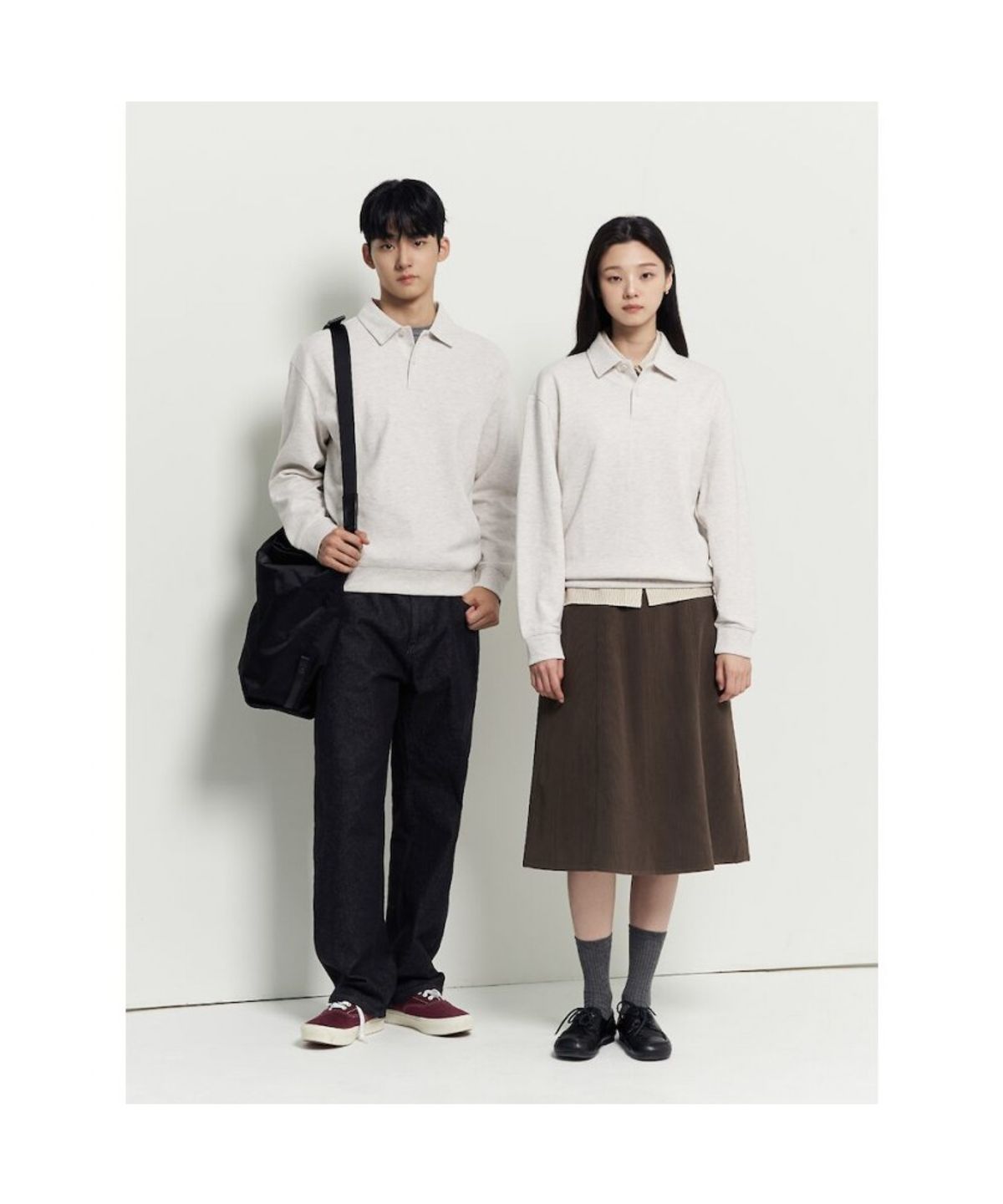 빈폴 멘(BEANPOLE MEN) 더블니트 칼라넥 스웨트 셔츠  아이보리