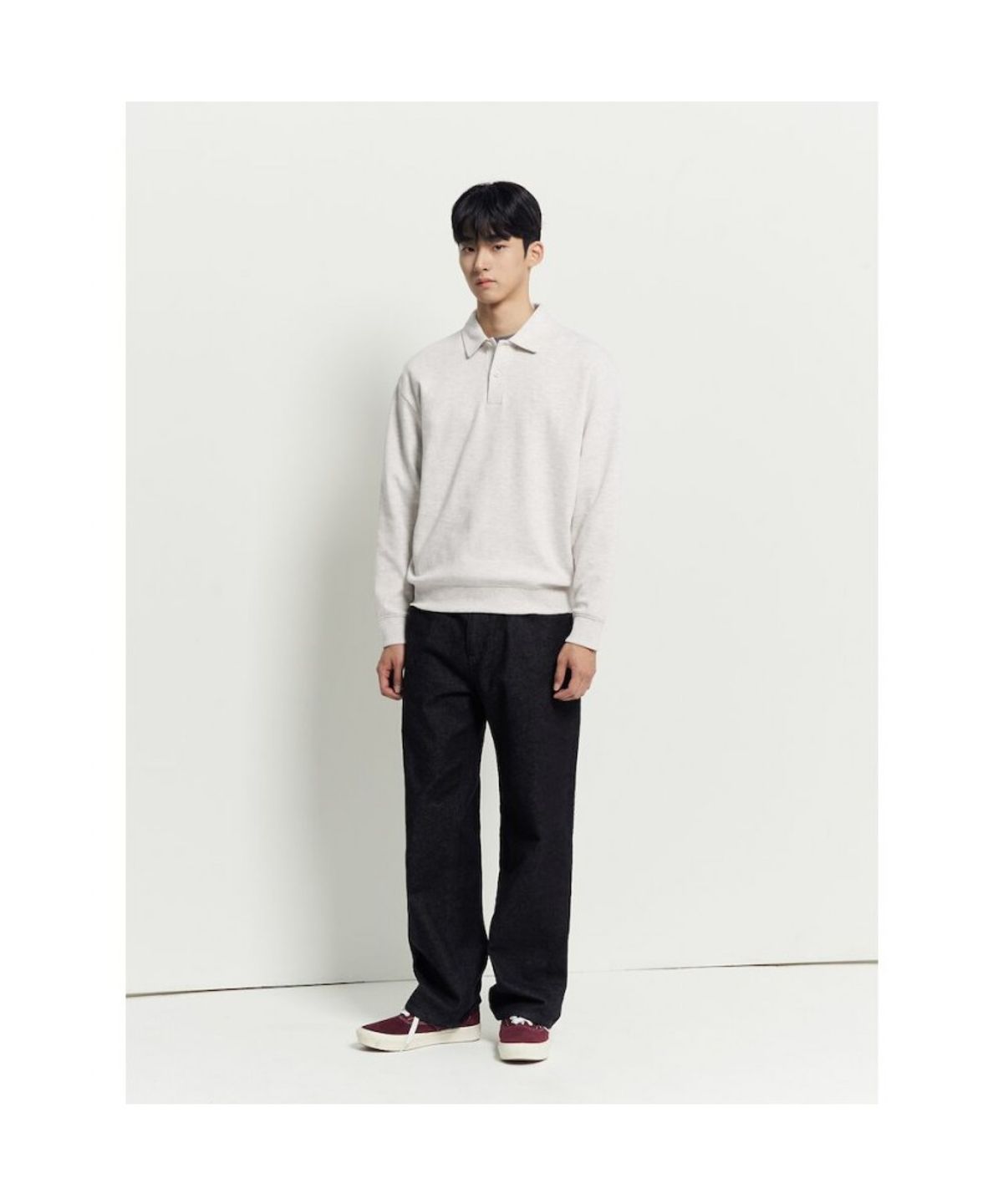 빈폴 멘(BEANPOLE MEN) 더블니트 칼라넥 스웨트 셔츠  아이보리