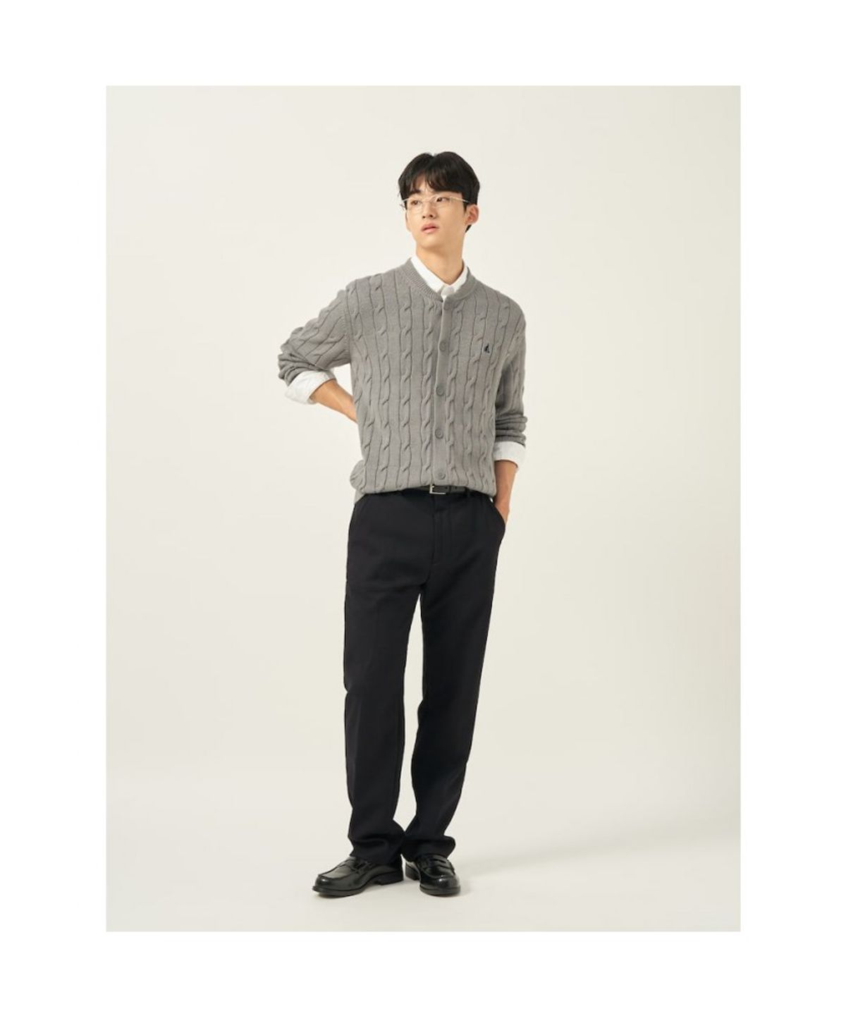 빈폴 멘(BEANPOLE MEN) 울 혼방 컴포트핏 슬랙스  블랙