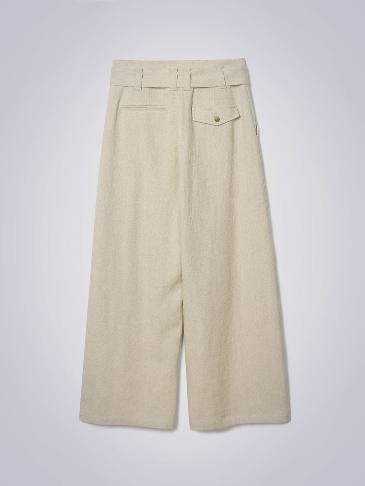 하우스공칠이씨(HAUS072C) BELT LINEN WIDE PANTS LIGHT BEIGE