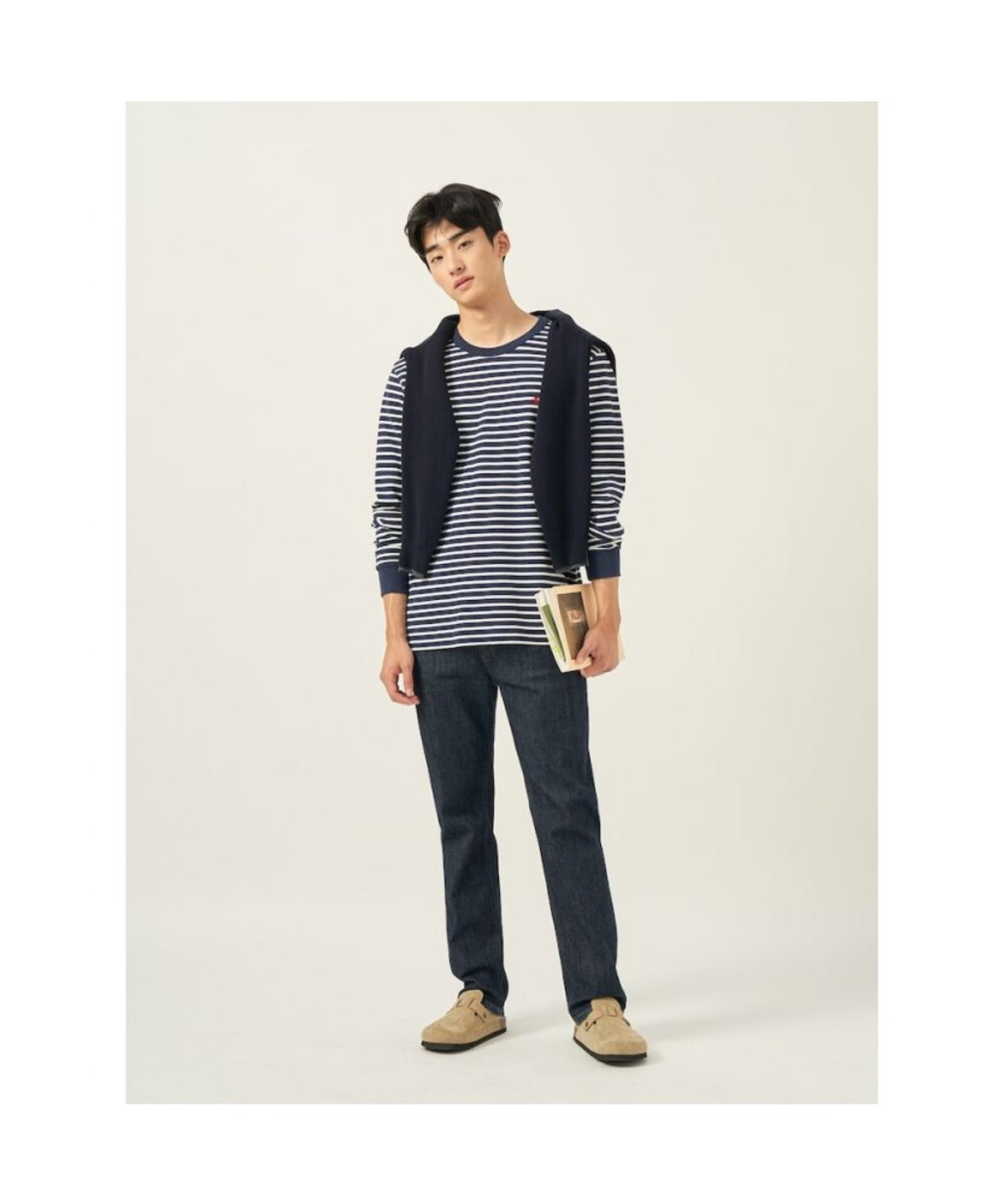 빈폴 멘(BEANPOLE MEN) 생지 스탠다드핏 데님 팬츠  네이비