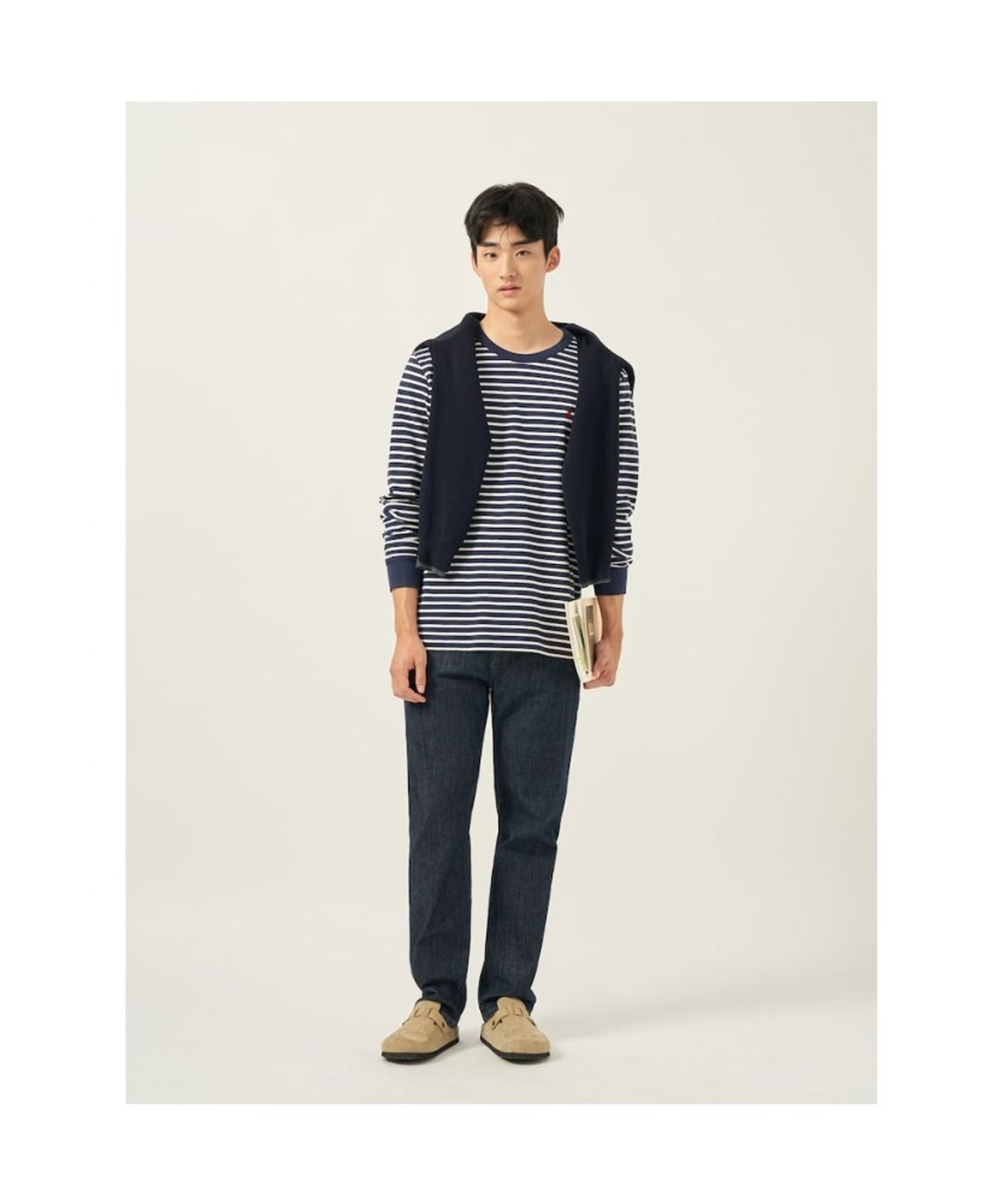 빈폴 멘(BEANPOLE MEN) 생지 스탠다드핏 데님 팬츠  네이비