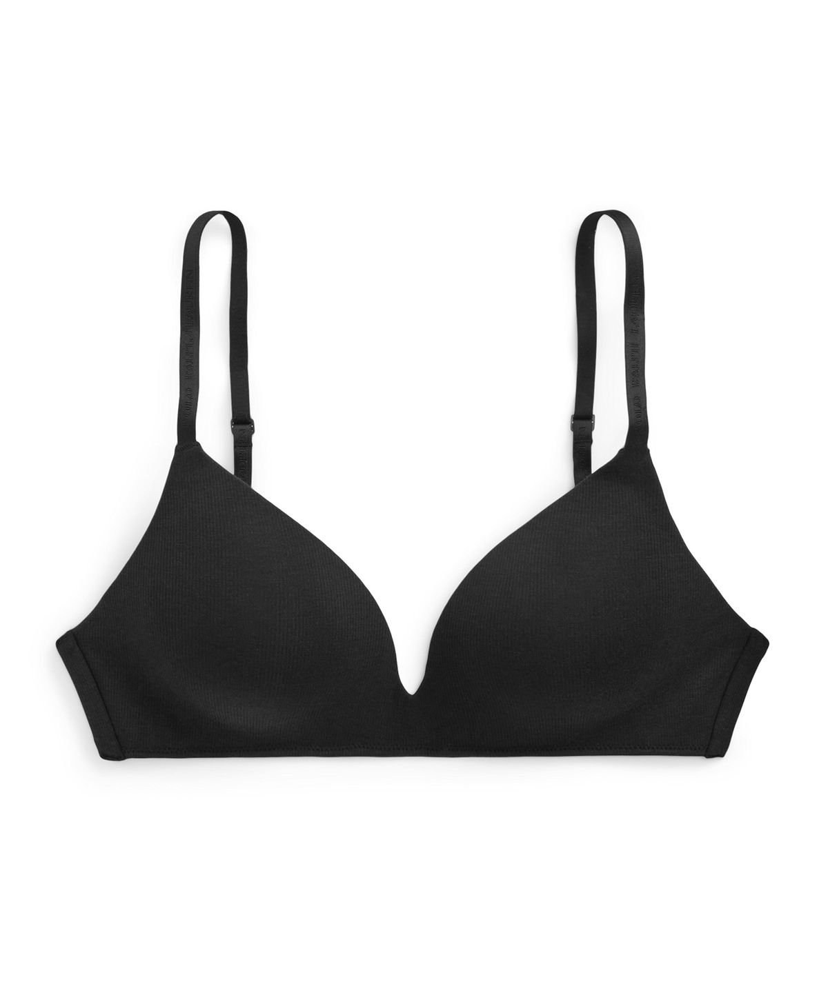 폴로 랄프로렌 이너웨어(POLO RALPH LAUREN INNERWEAR) 와이어리스 프런지 브라 블랙 4P0481