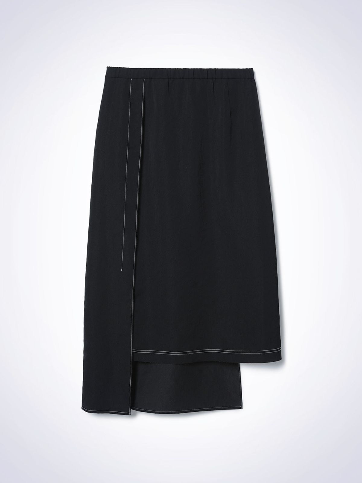 하우스공칠이씨(HAUS072C) CREASE WRAP SKIRT BLACK