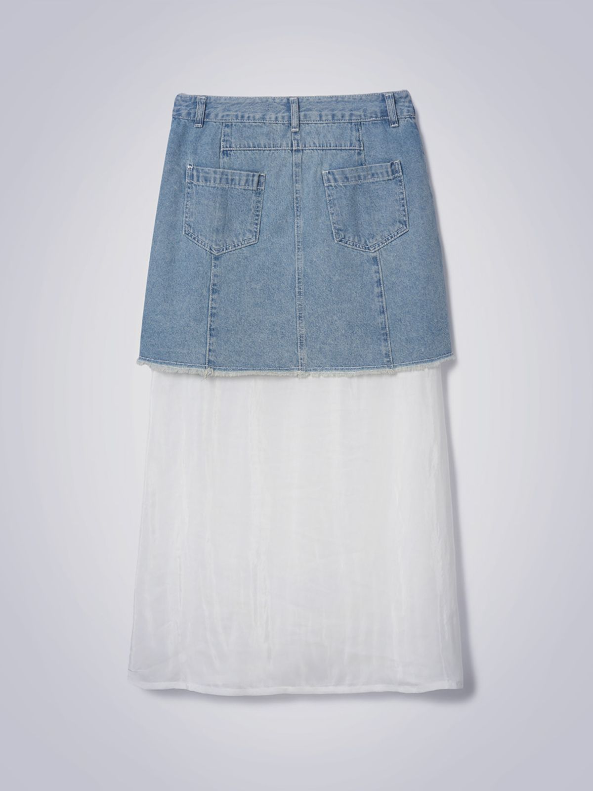 하우스공칠이씨(HAUS072C) POSH UNBAL DENIM SKIRT BLUE