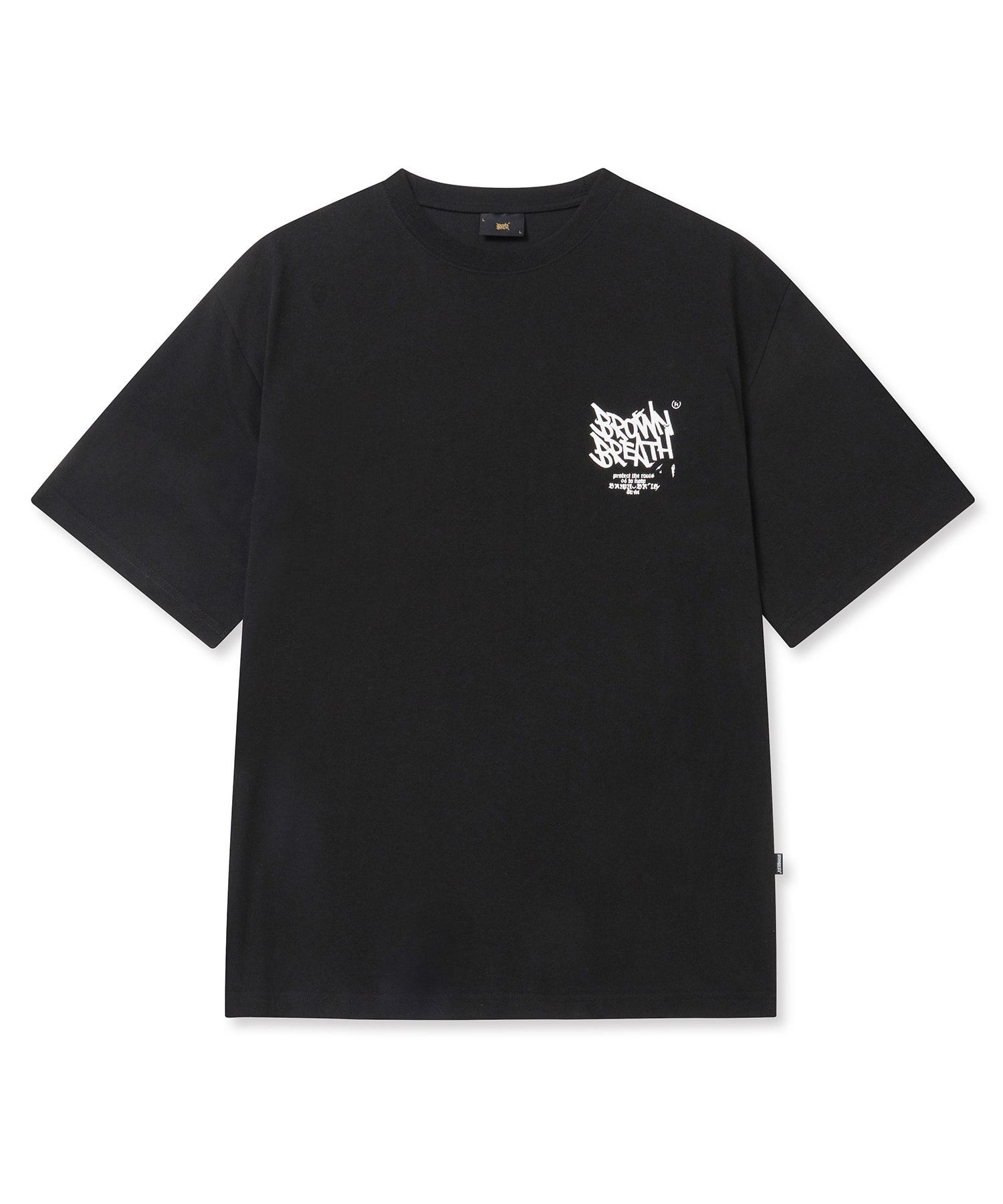 -韓国ストリートブランド- BROWNBREATH TAG TEE 브라운브레스(BROWNBREATH) CRACKED TAG TEE - BURGUNDY