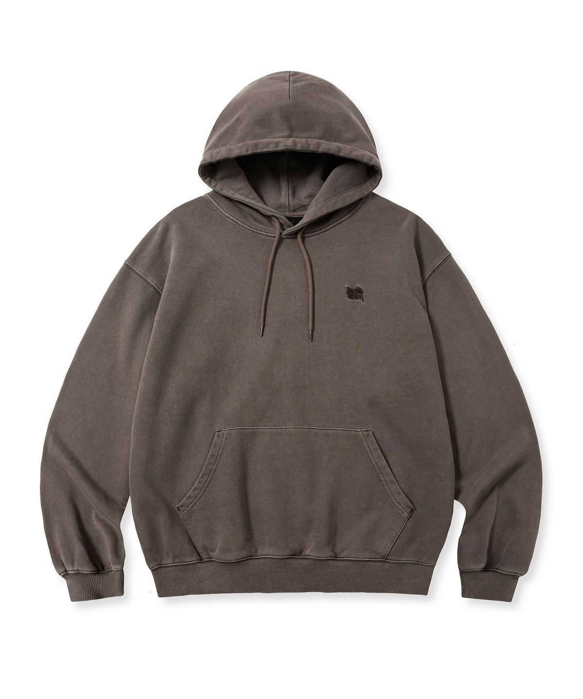 브라운브레스(BROWNBREATH) PIGMENT TAG HOODIE - BROWN