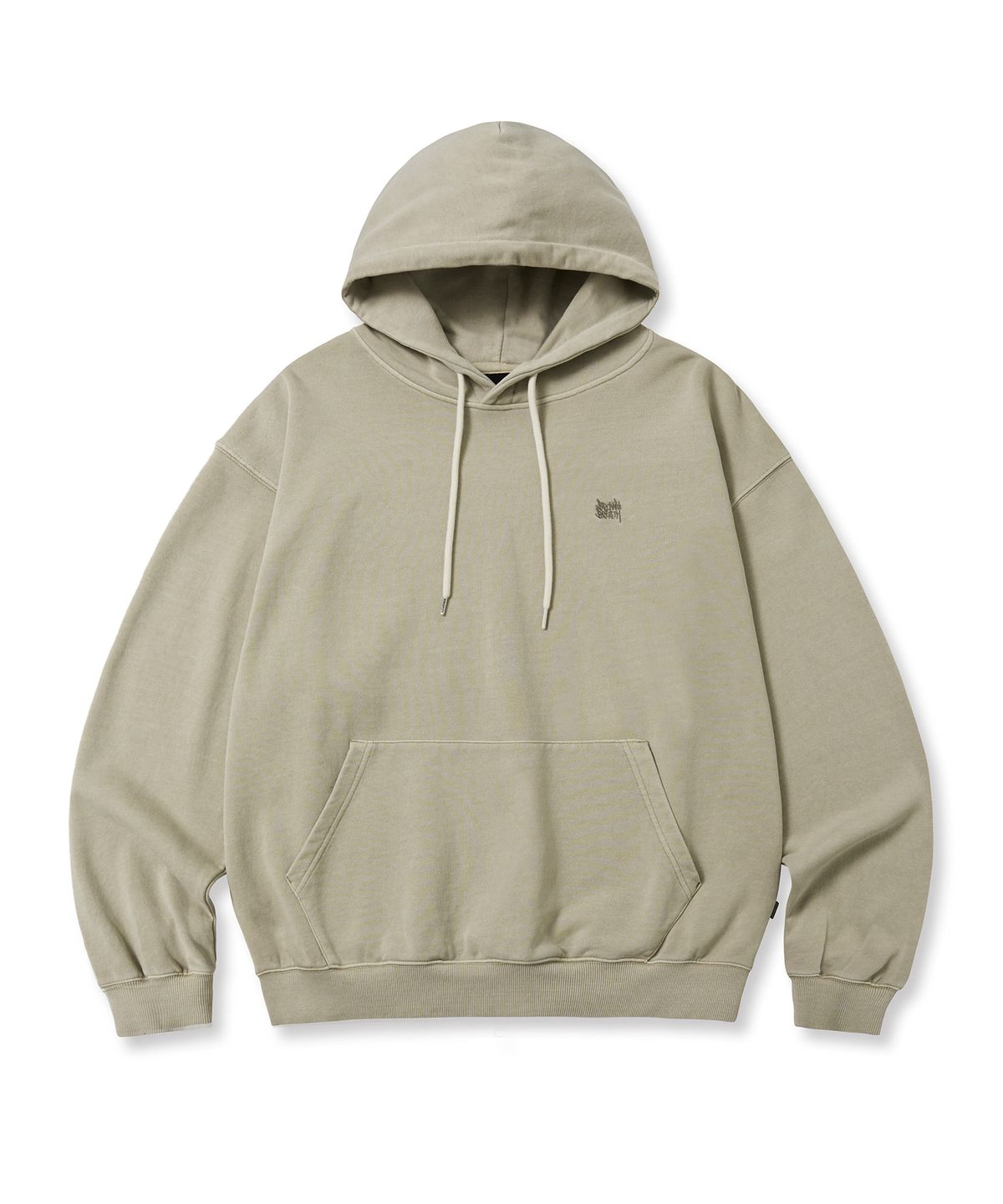 브라운브레스(BROWNBREATH) PIGMENT TAG HOODIE - BEIGE