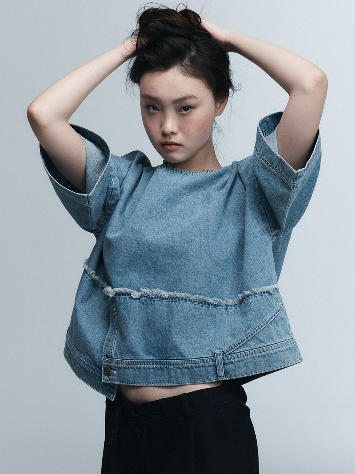 하우스공칠이씨(HAUS072C) POSH DENIM TOP SHIRTS BLUE