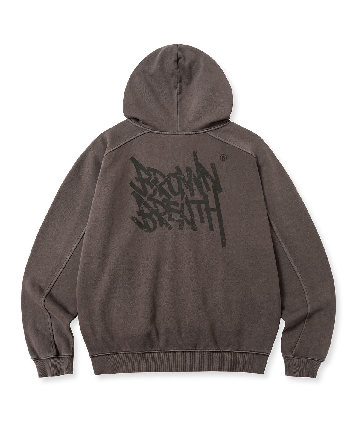 브라운브레스(BROWNBREATH) PIGMENT TAG HOOD ZIP UP - BROWN