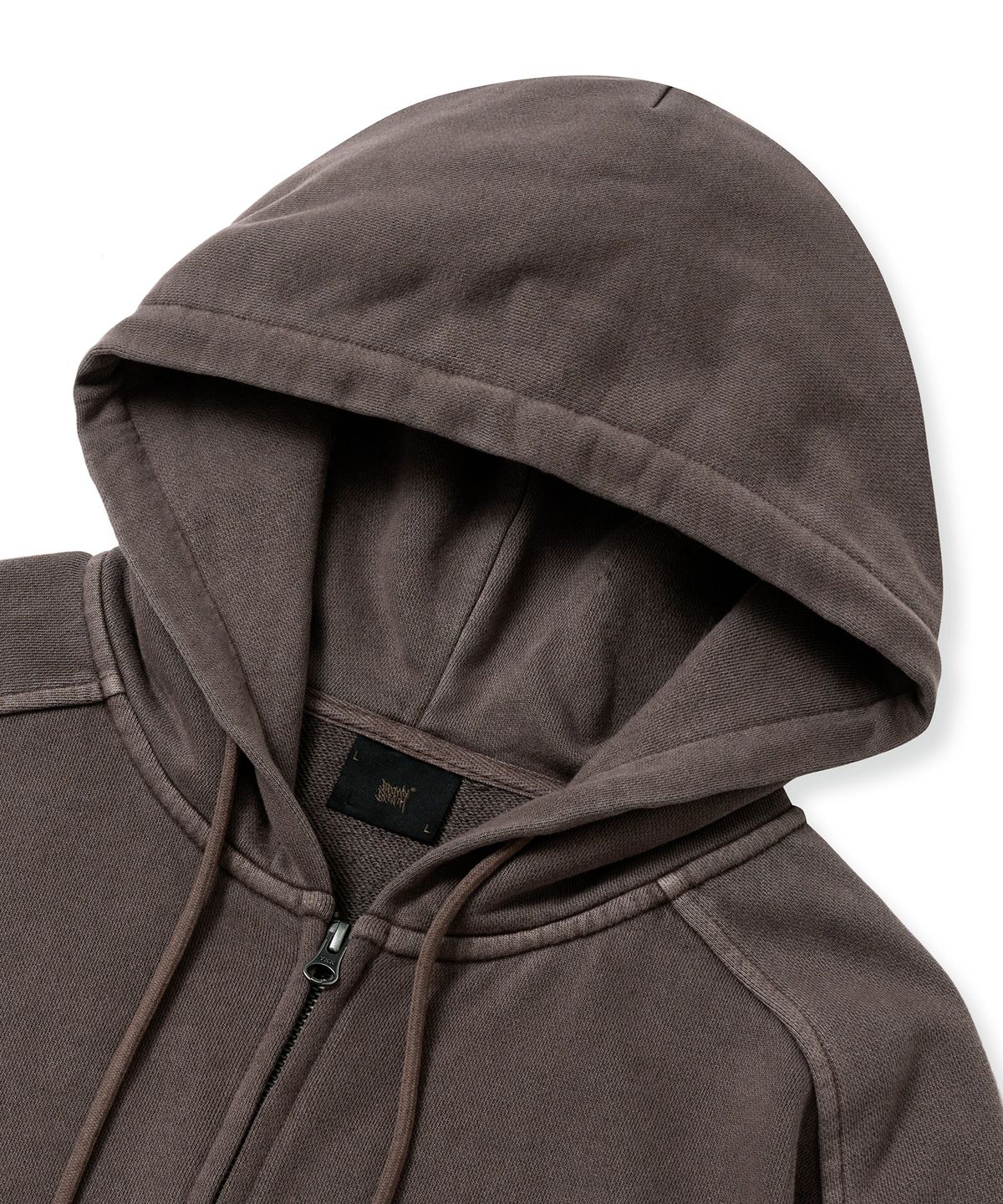 브라운브레스(BROWNBREATH) PIGMENT TAG HOOD ZIP UP - BROWN