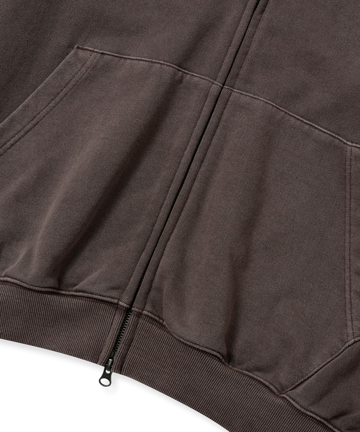 브라운브레스(BROWNBREATH) PIGMENT TAG HOOD ZIP UP - BROWN