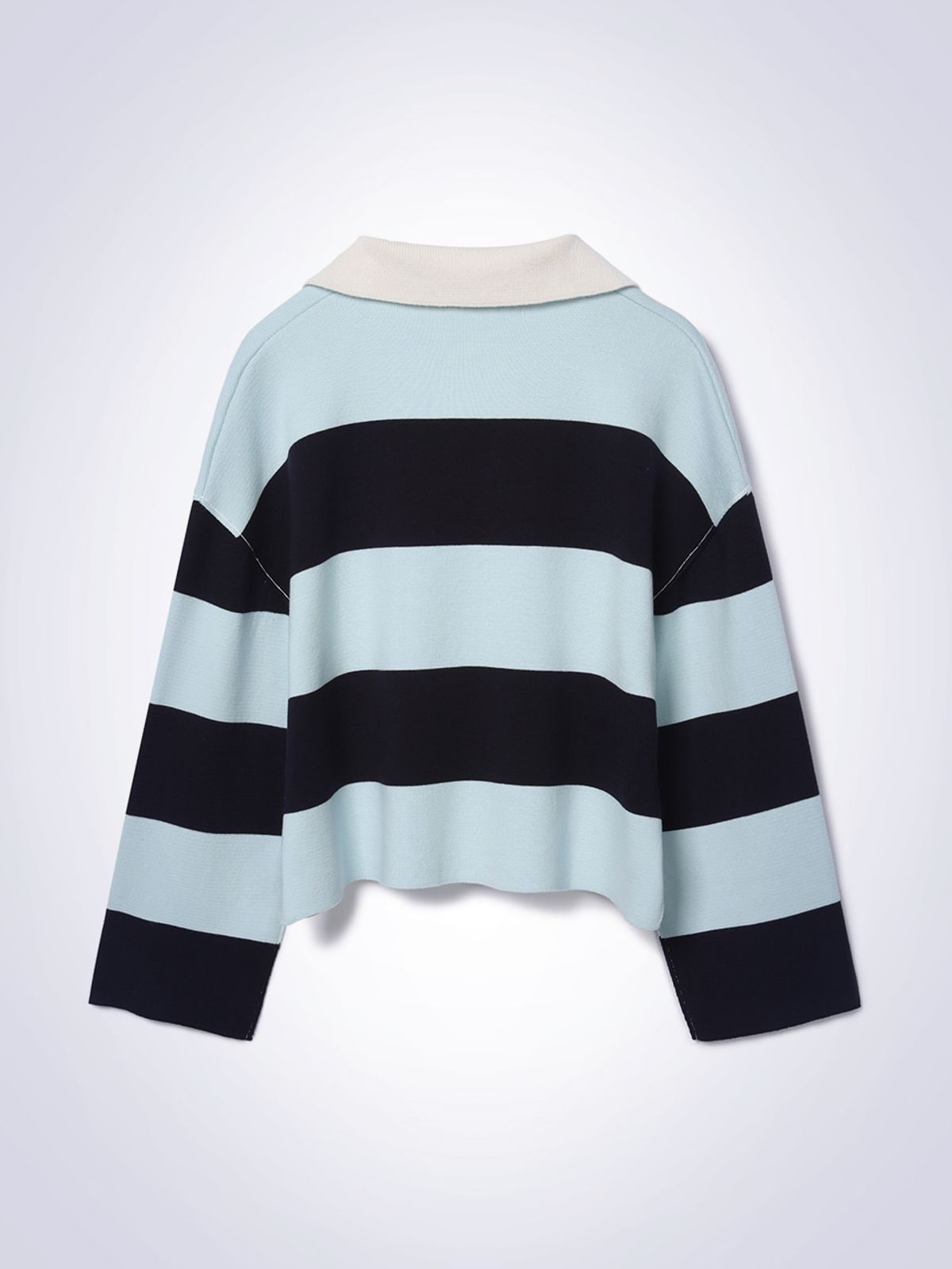 하우스공칠이씨(HAUS072C) STRIPED CROP SWEATER SKY