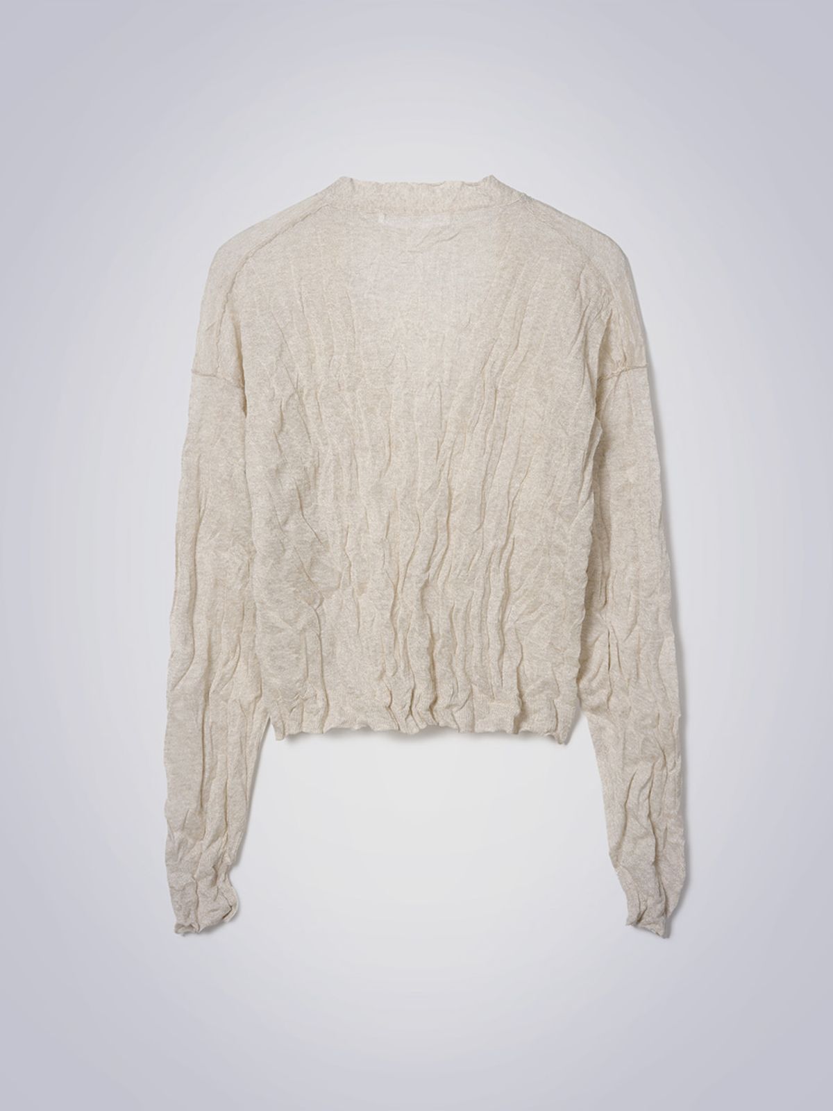 하우스공칠이씨(HAUS072C) CREASE PEARL CARDIGAN LIGHT BEIGE