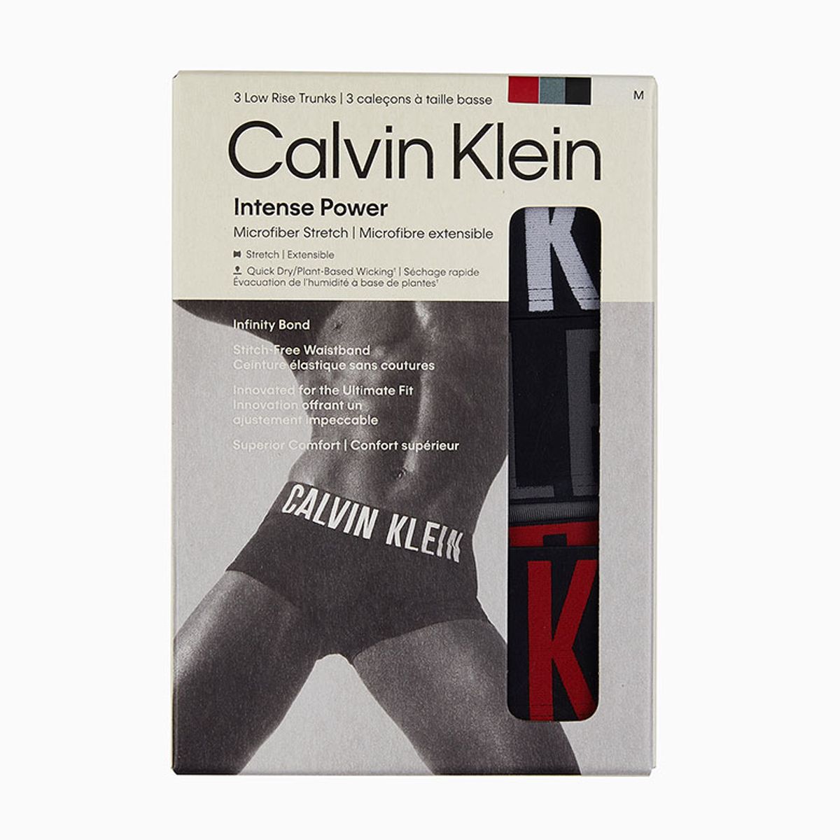 캘빈클라인 언더웨어(CALVIN KLEIN UNDERWEAR) 남성 인텐스 파워 마이크로파이버 스트레치 로우 라이즈 트렁크 3PK_NB3611LXO