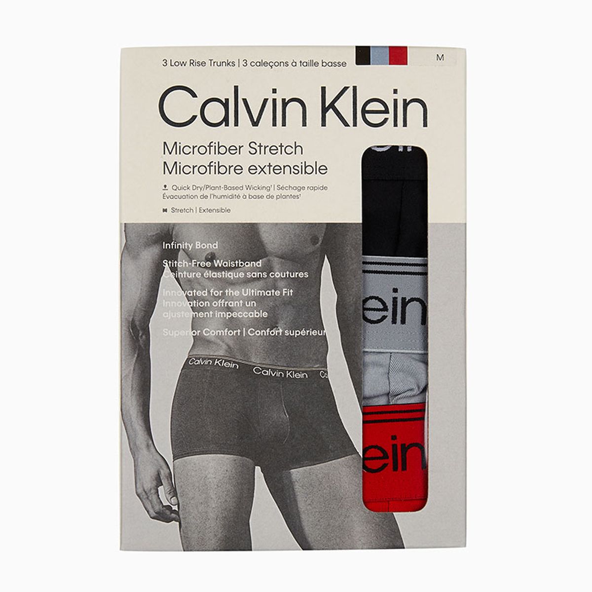 캘빈클라인 언더웨어(CALVIN KLEIN UNDERWEAR) 남성 마이크로파이버 스트레치 3PK 로우 라이즈 트렁크_NB44090AJ