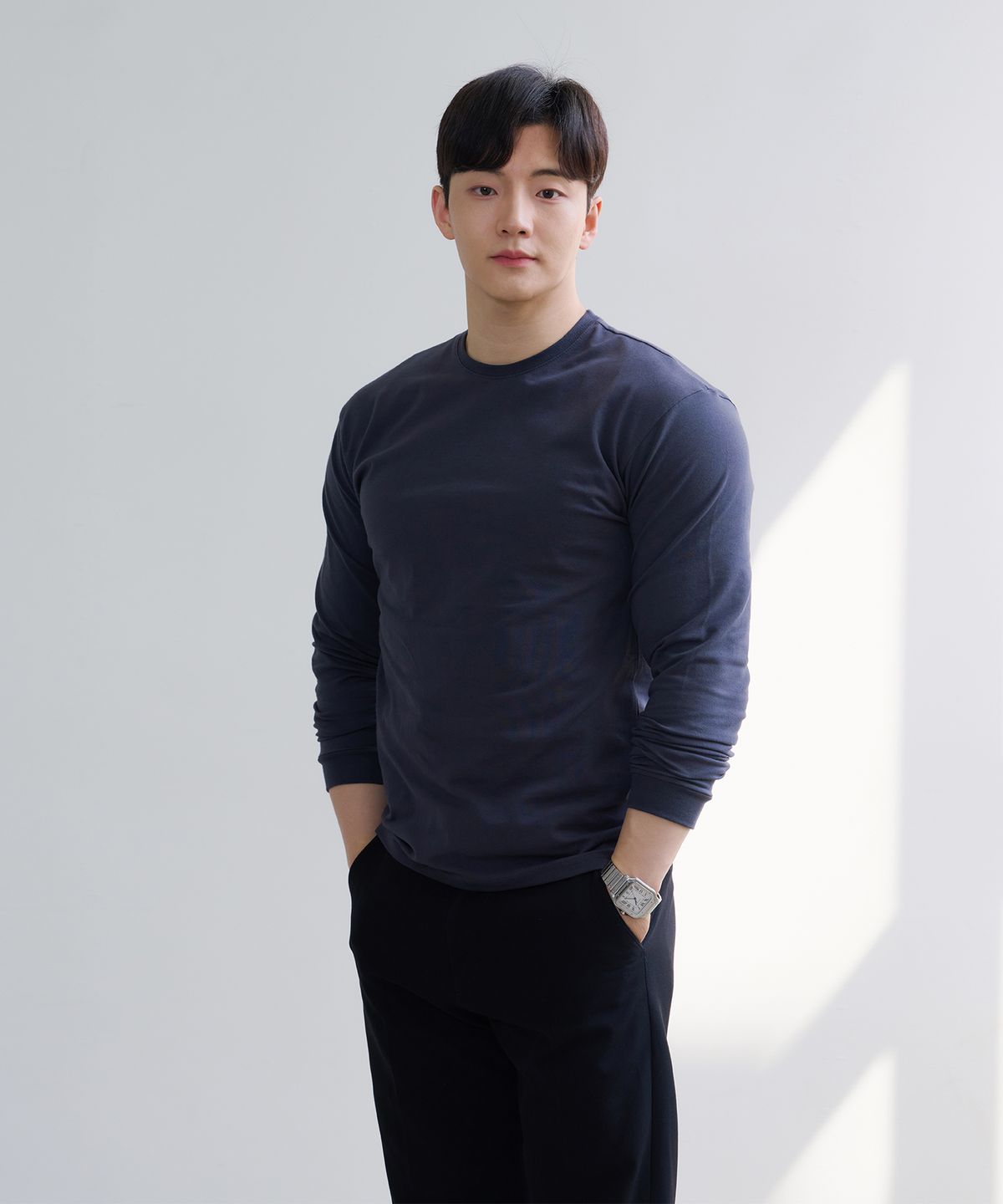 핵쿨남(HECKCOOLNAM) 어깨넓어보이는 남자 머슬핏 긴팔 라운드 티셔츠