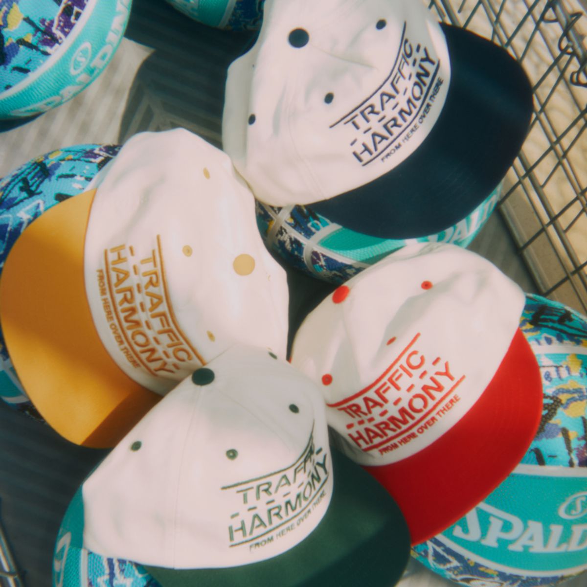 트래픽하모니(TRAFFIC HARMONY) TRAFFIC LANE LOGO TRUCKER HAT_YELLOW