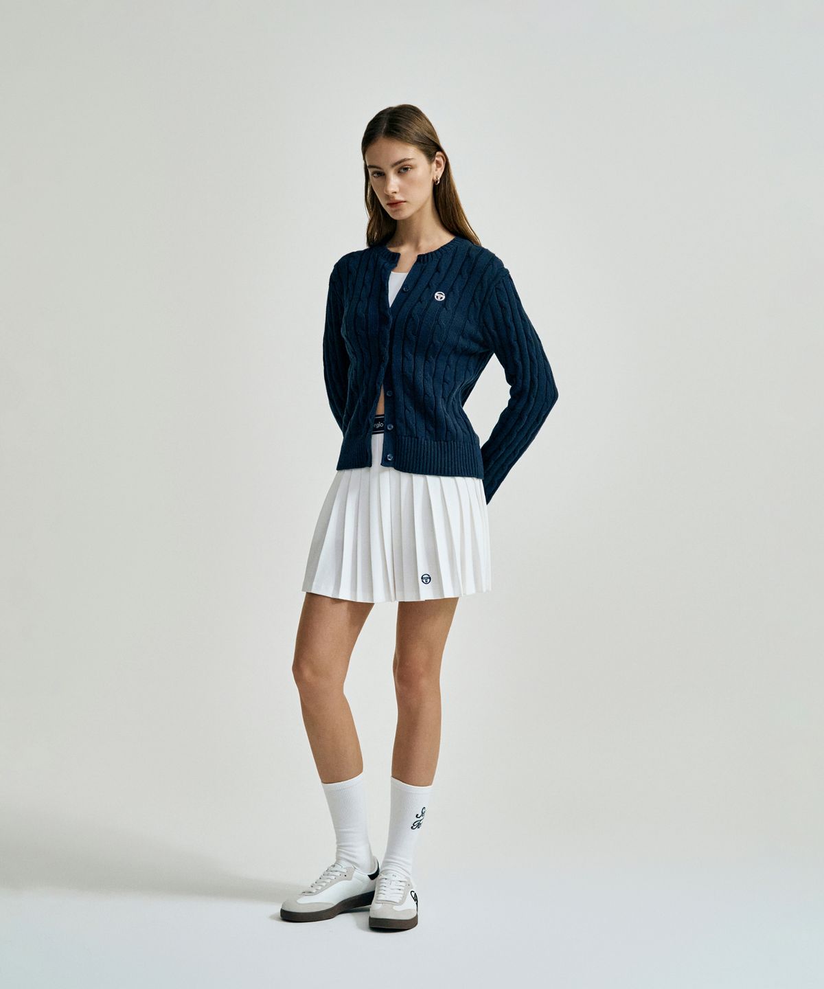 세르지오 타키니(SERGIO TACCHINI) W 케이블 니트 가디건 (Navy)