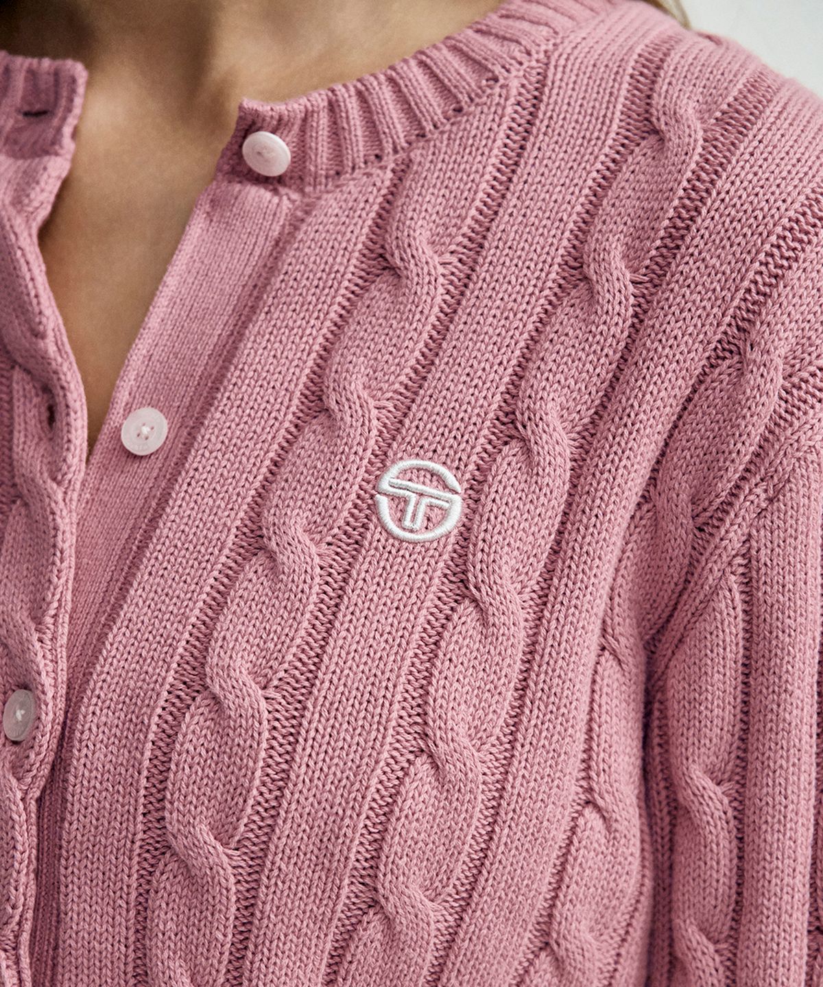 세르지오 타키니(SERGIO TACCHINI) W 케이블 니트 가디건 (D.Pink)