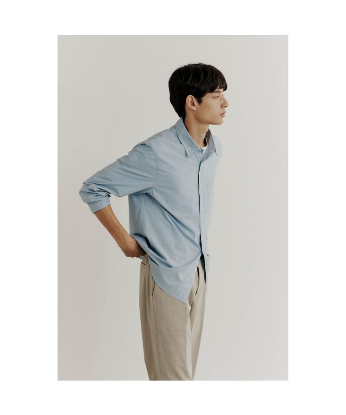 GLXY (갤럭시 라이프스타일)(GLXY (GALAXY LIFESTYLE)) GLXY [갤럭시라이프스타일][三無衣服] 커뮤터 솔리드 셔츠  블루