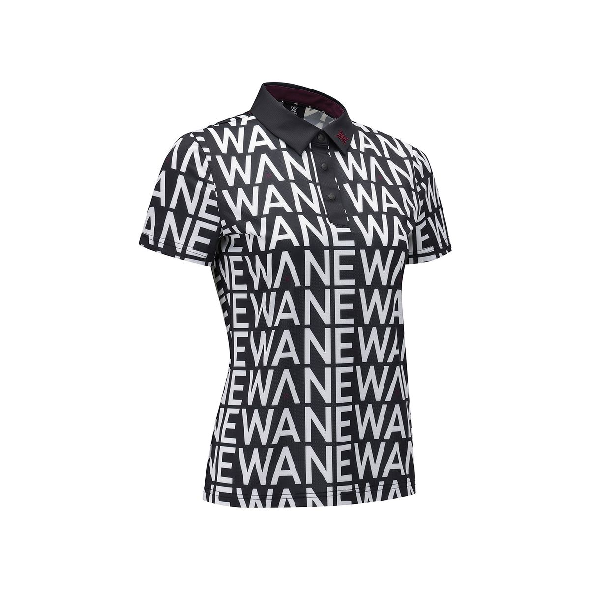 어뉴골프(ANEW GOLF) WOMEN SM LOGO PATTERN SHORT T-SHIRT_BK