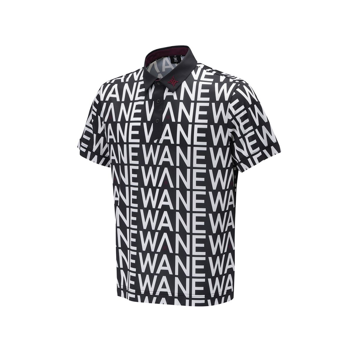 어뉴골프(ANEW GOLF) MEN SM LOGO PATTERN SHORT T-SHIRT_BK