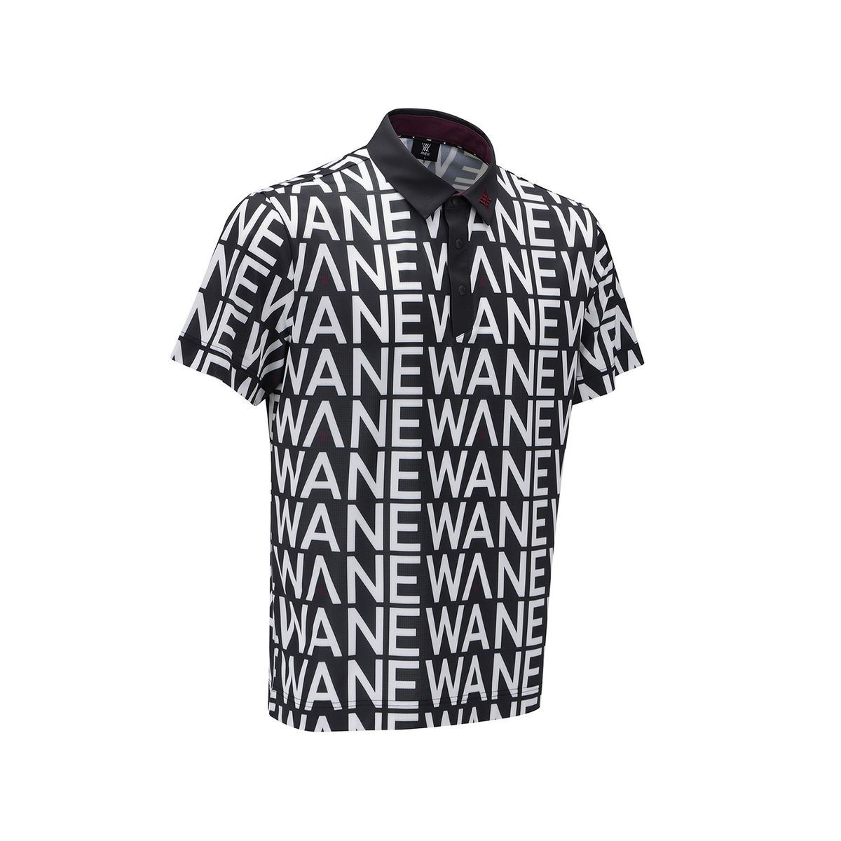 어뉴골프(ANEW GOLF) MEN SM LOGO PATTERN SHORT T-SHIRT_BK