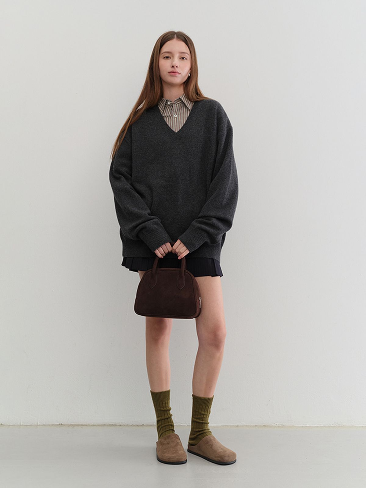 던스트(DUNST) SUEDE BOSTON TOTE BAG_UDBA5F202_DEEP BROWN