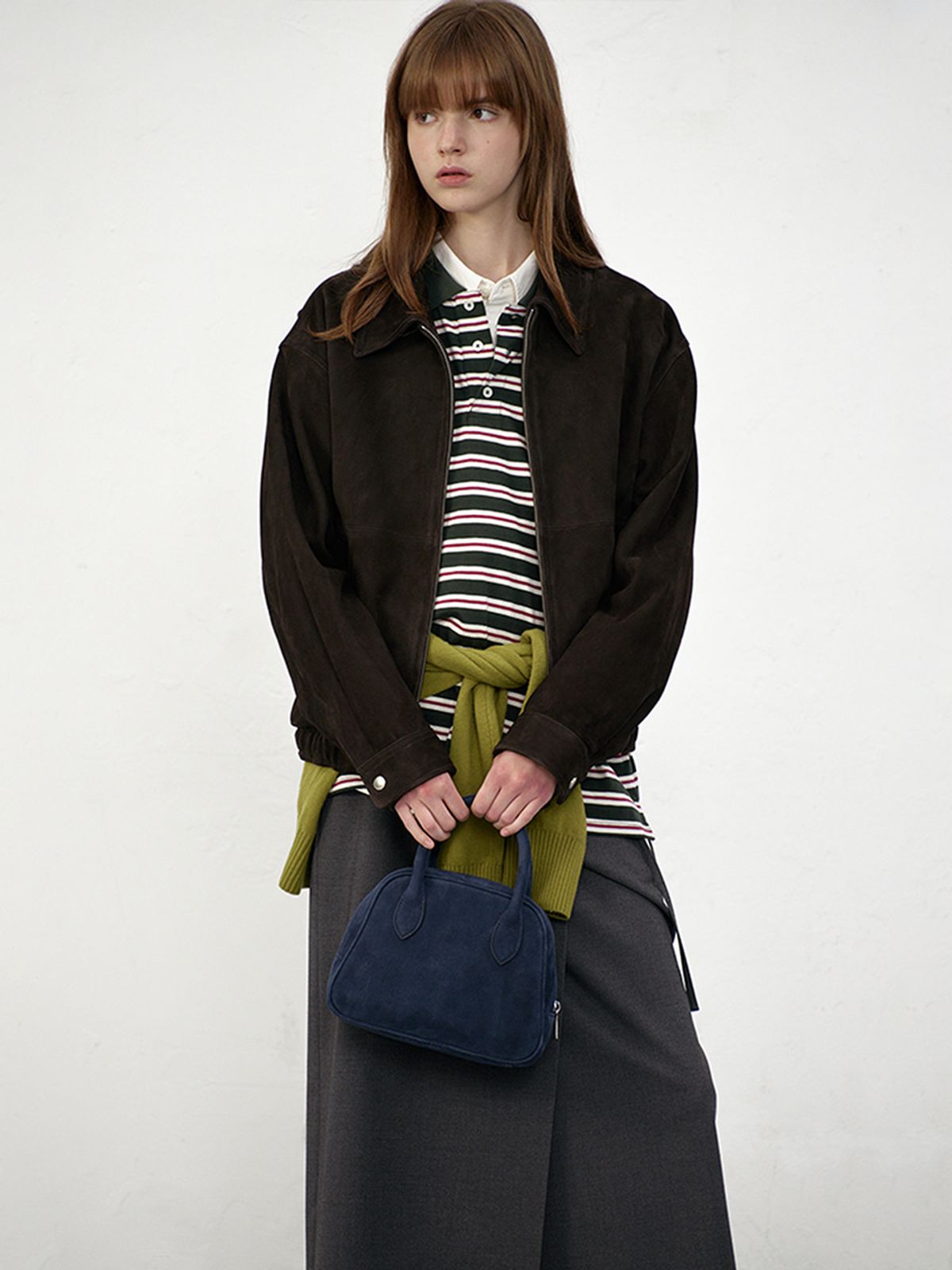 던스트(DUNST) SUEDE BOSTON TOTE BAG_UDBA5F202_NAVY