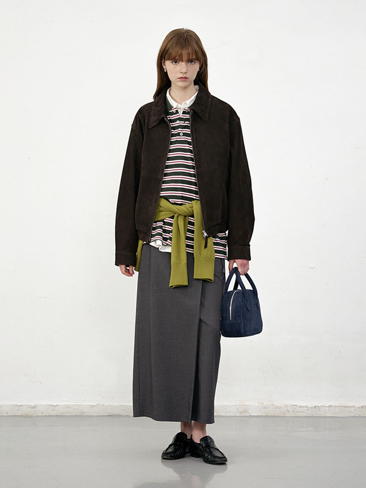 던스트(DUNST) SUEDE BOSTON TOTE BAG_UDBA5F202_NAVY