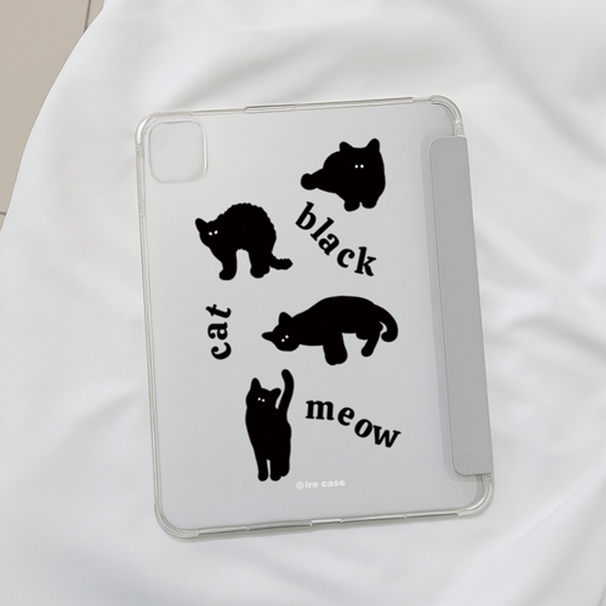 이레케이스앤굿즈(IRECASEGOODS) 그림자냥이 갤럭시탭 아이패드 애플펜슬 수납가능 풀커버 케이스