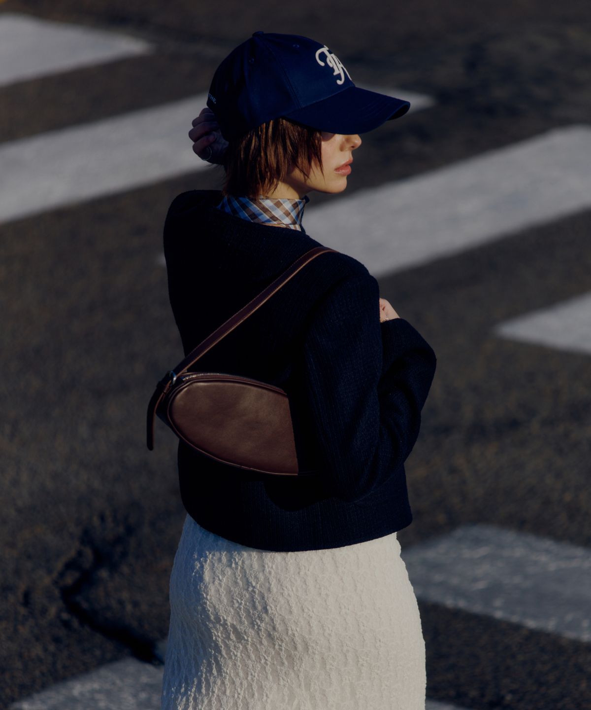 트래픽하모니(TRAFFIC HARMONY) DEEP SHAPE APPLIQUE LOGO BALLCAP_NAVY