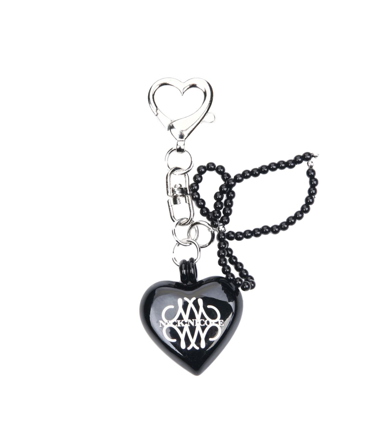 닉앤니콜(NICK&NICOLE) SIGNATURE LOGO PEARL RIBBON KEYRING_BLACK